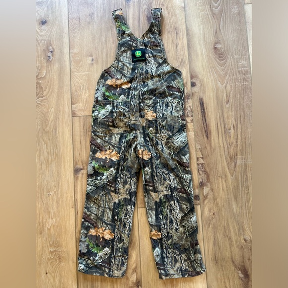 John Deere Mossy Oak Camo Overalls Youth Size 7 Unisex - Picture 3 of 13